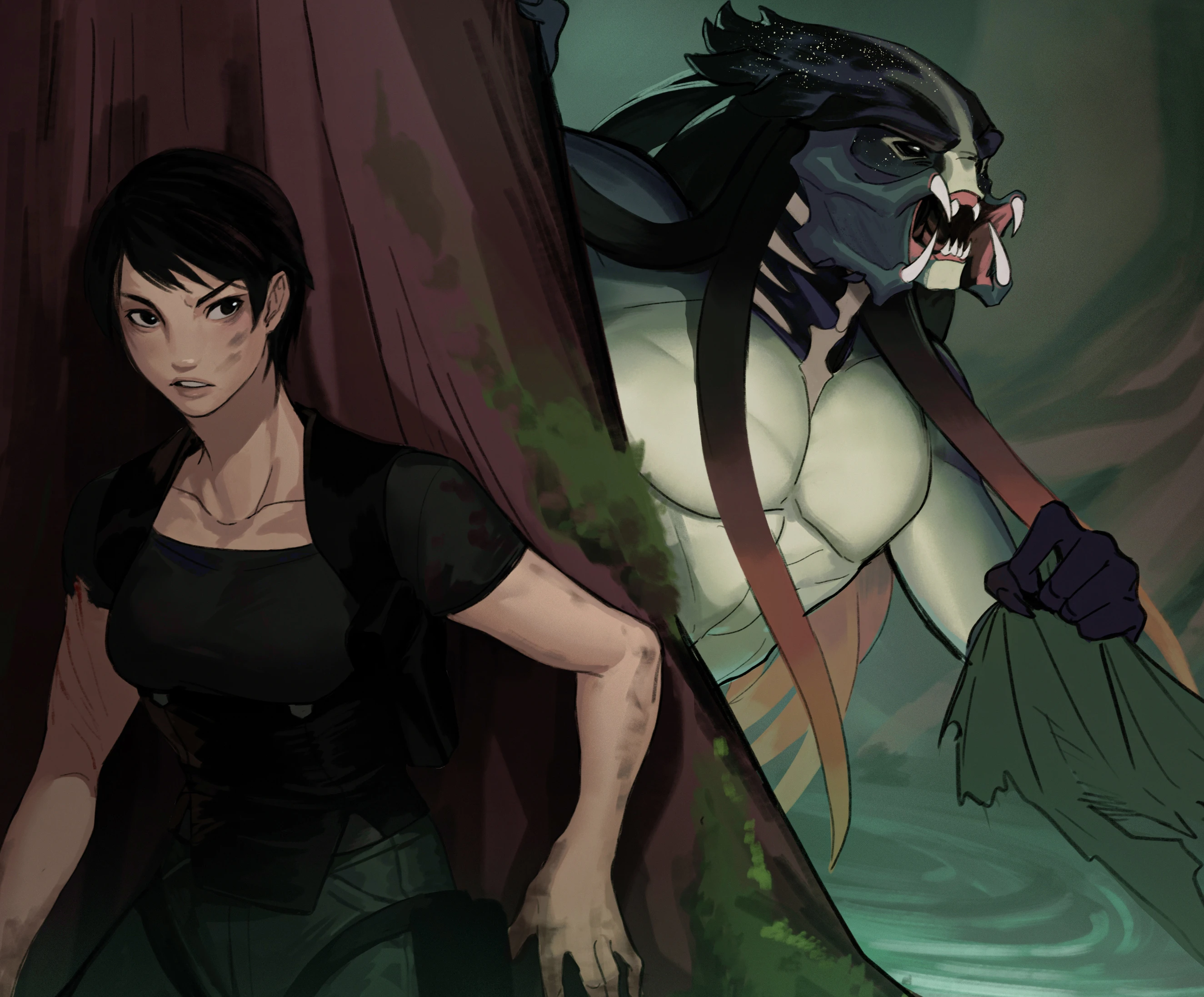 Luo & 'Freckles' (Yautja OC & "Ooman") porn comic picture 5