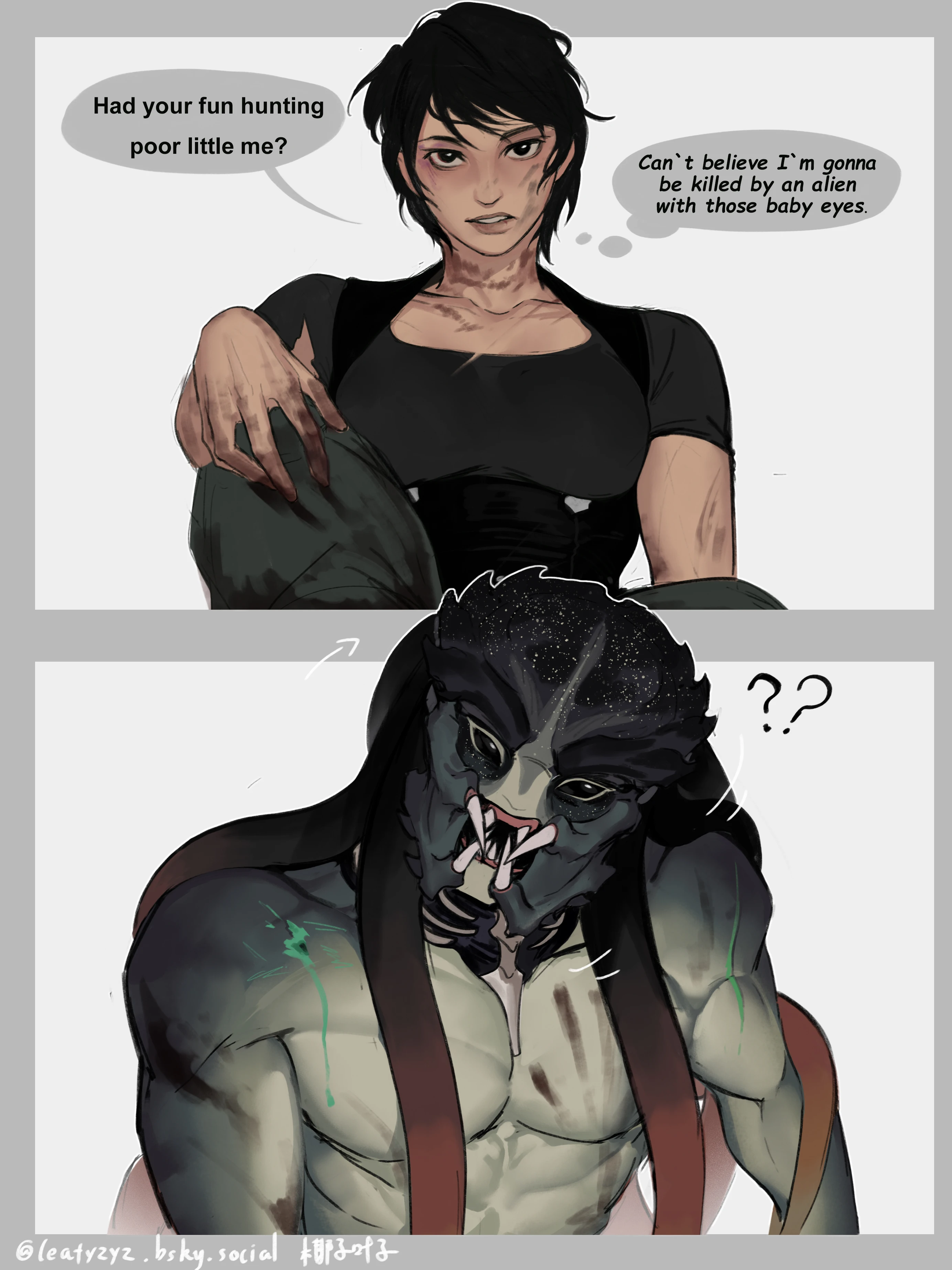 Luo & 'Freckles' (Yautja OC & "Ooman") porn comic picture 6