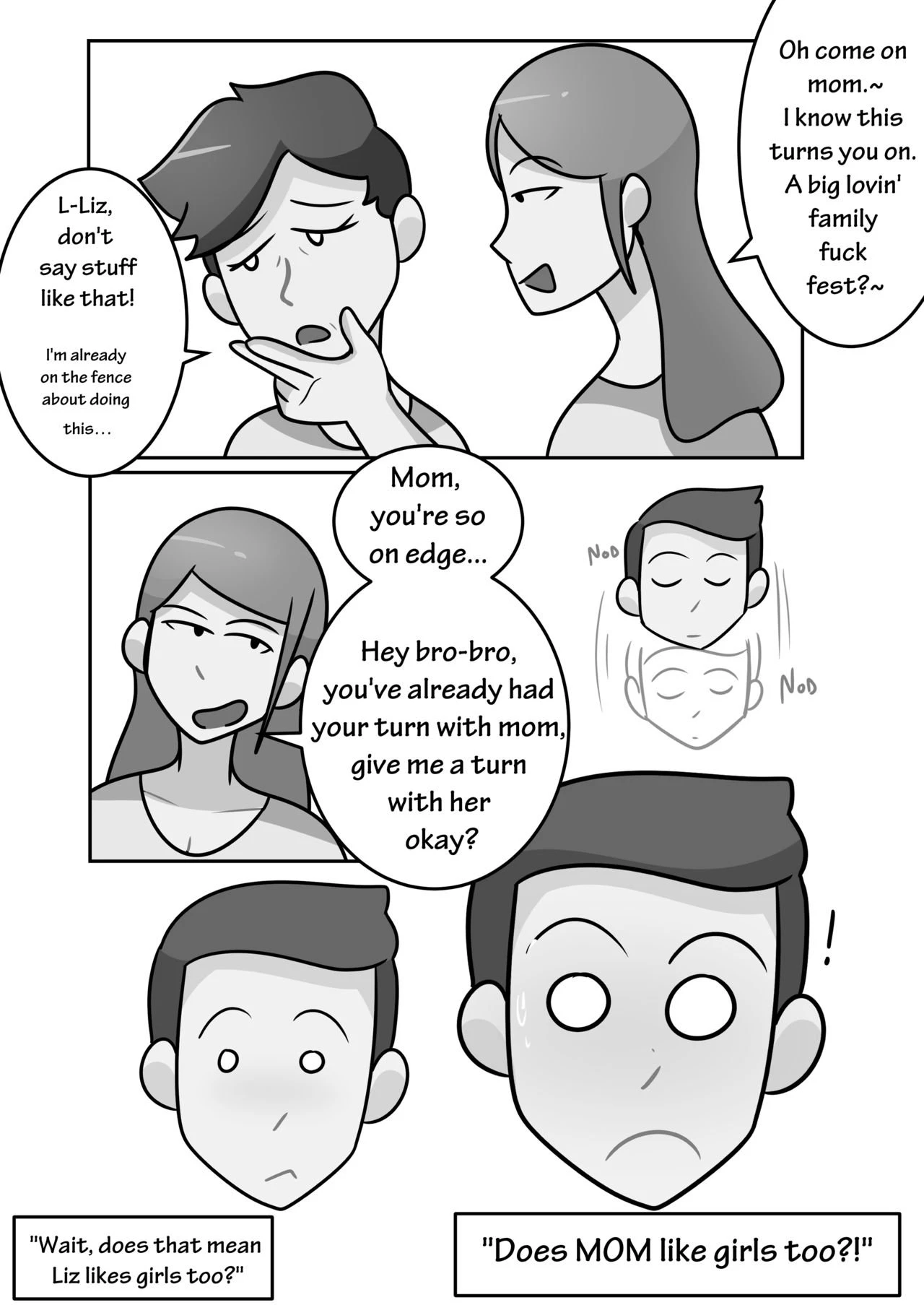 Mom and Sis, as if 1 girl wasn't enough! porn comic picture 10