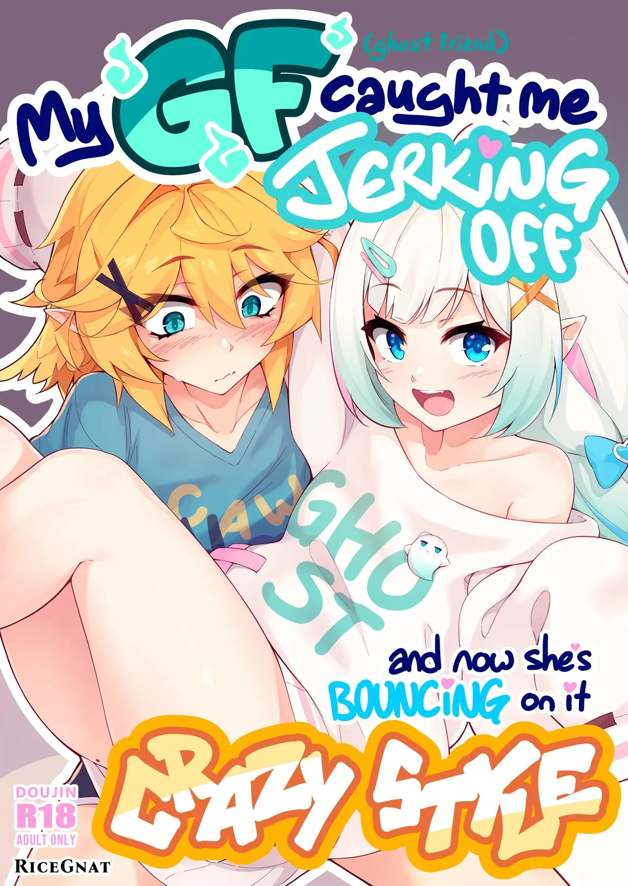 My GF (ghost friend) caught me Jerking Off and now she's Bouncing on it CRAZY STYLE porn comic picture 1