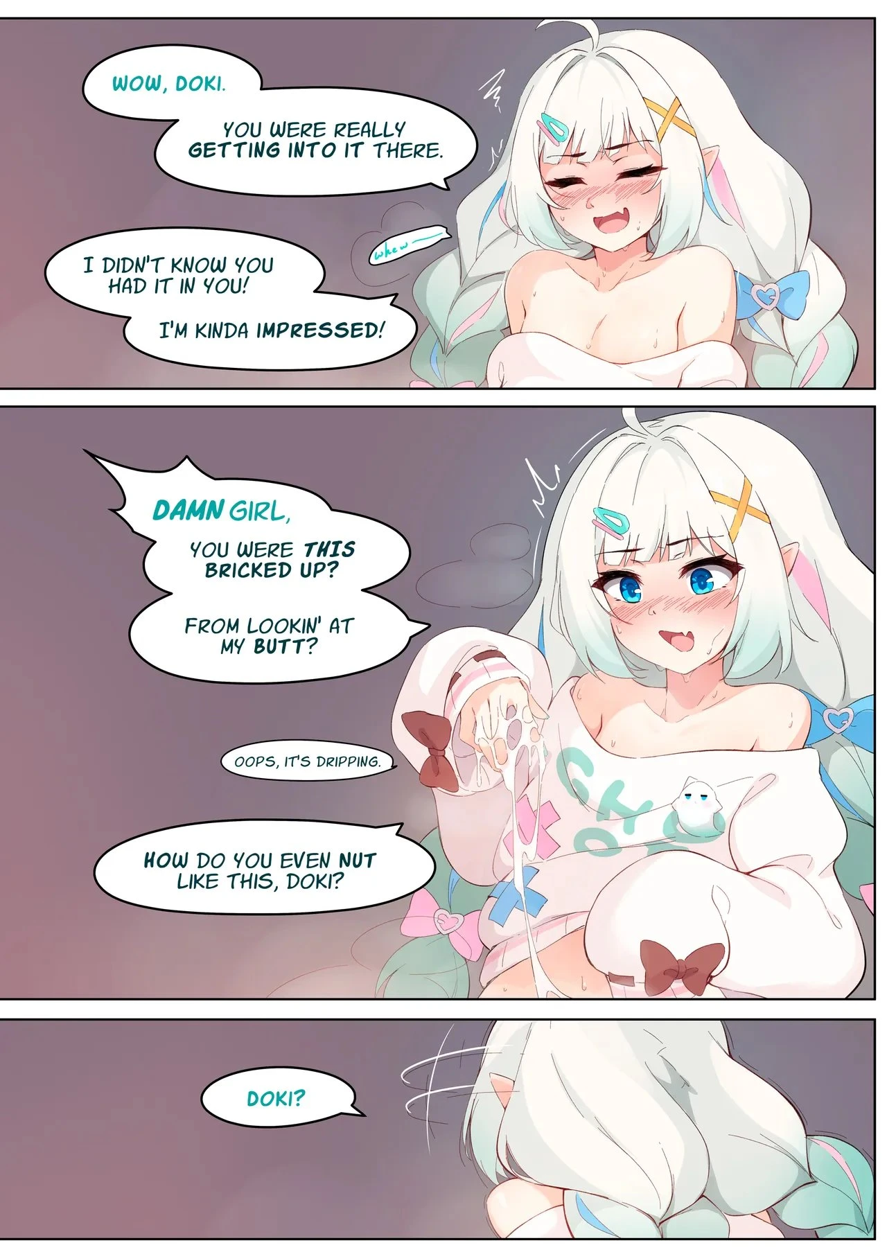 My GF (ghost friend) caught me Jerking Off and now she's Bouncing on it CRAZY STYLE porn comic picture 36