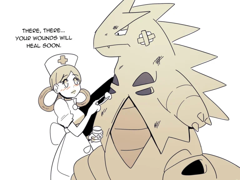 Nurse Joy x Tyranitar porn comic picture 1