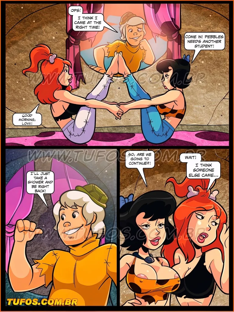 Os Flintstoons 10- Stretching the pussy in yoga class porn comic picture 3