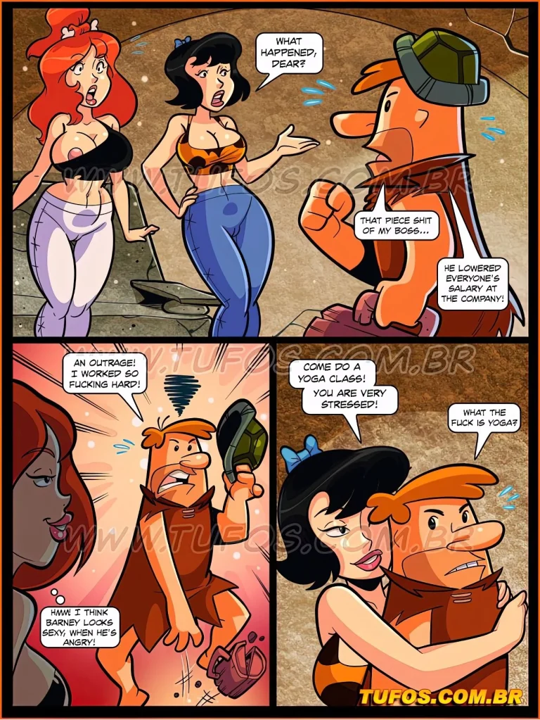 Os Flintstoons 10- Stretching the pussy in yoga class porn comic picture 4