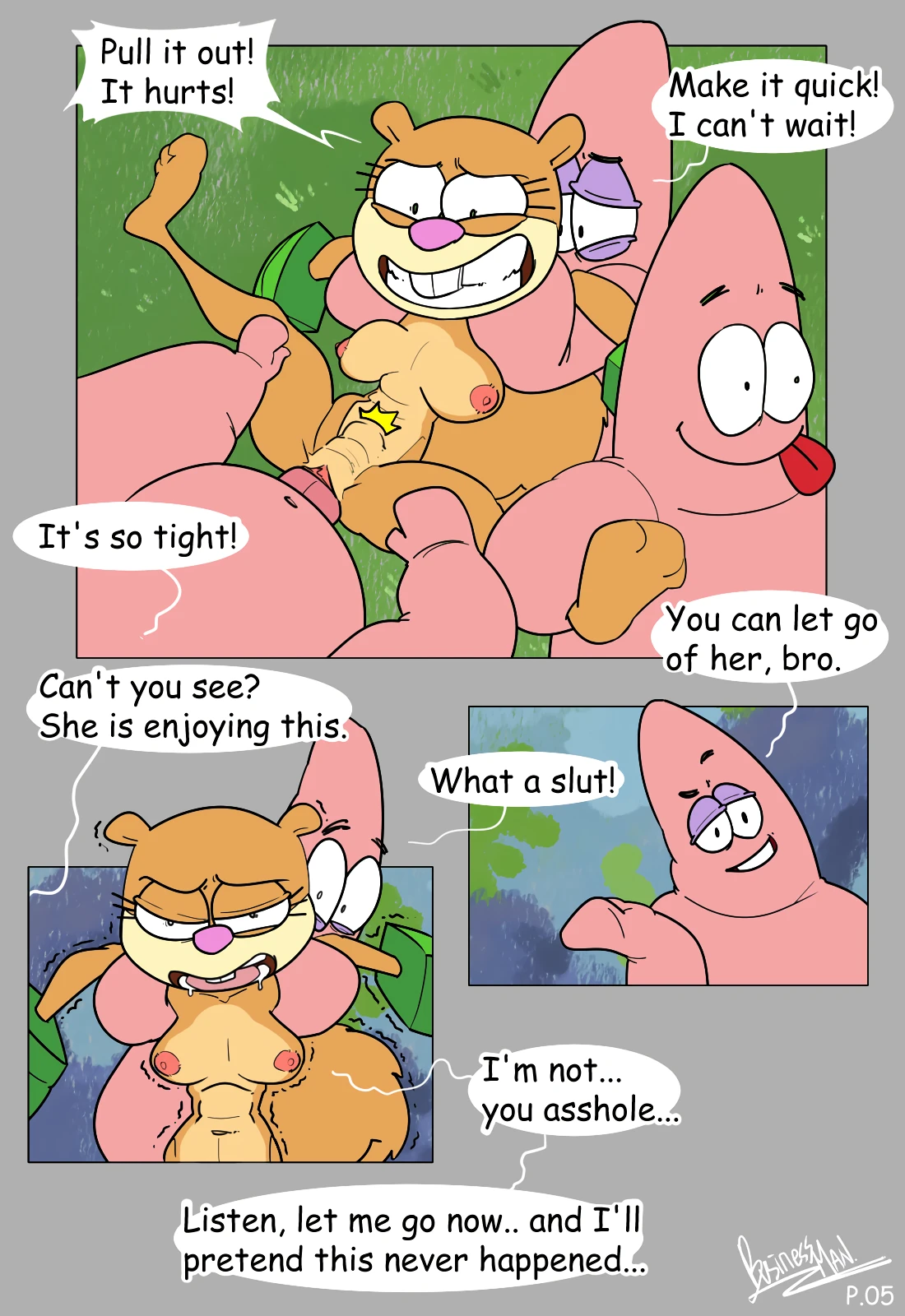 Patrick Star and Sandy Cheeks porn comic picture 4