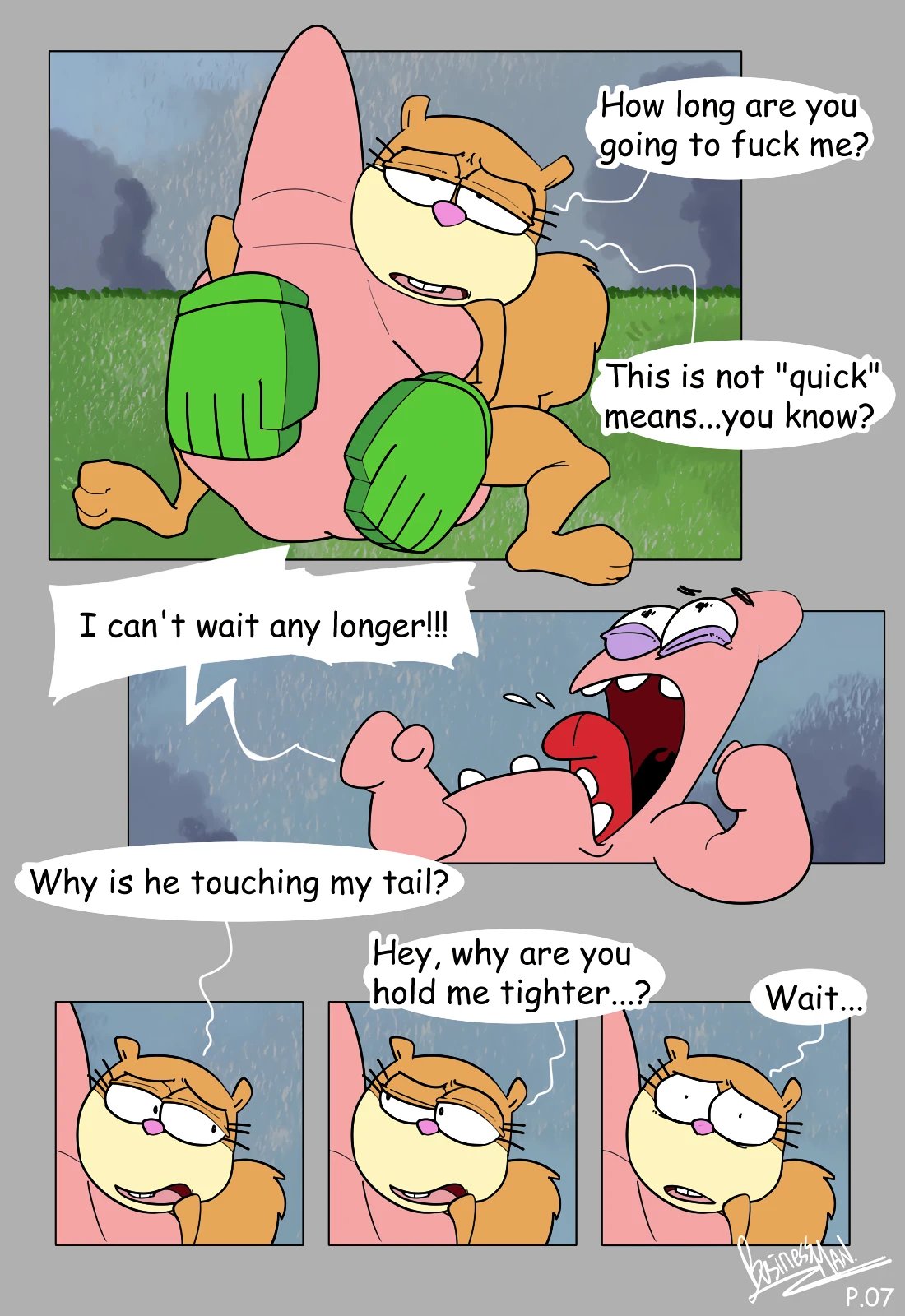 Patrick Star and Sandy Cheeks porn comic picture 6