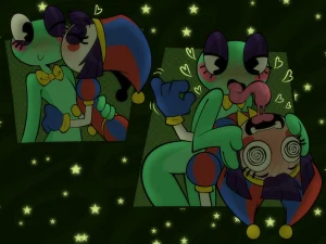 Pomni and Ribbit porn comic picture 1