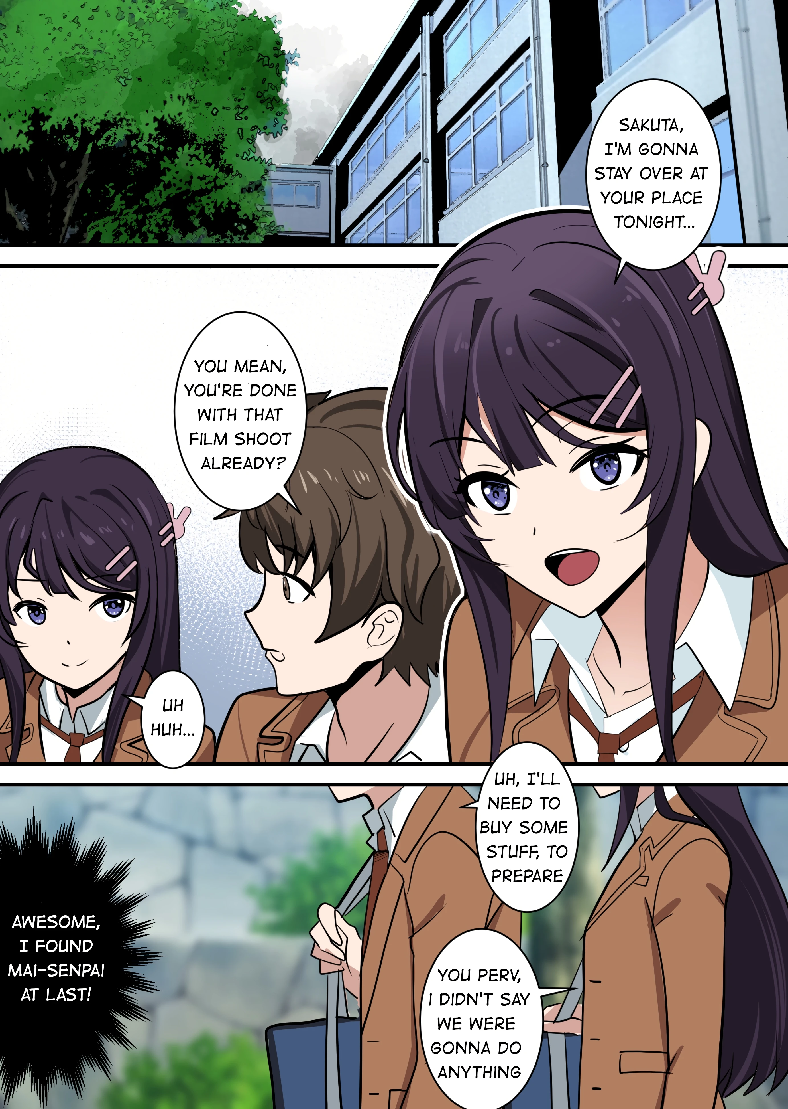 Possessing Sakurajima Mai and Cucking Her Lover porn comic picture 1