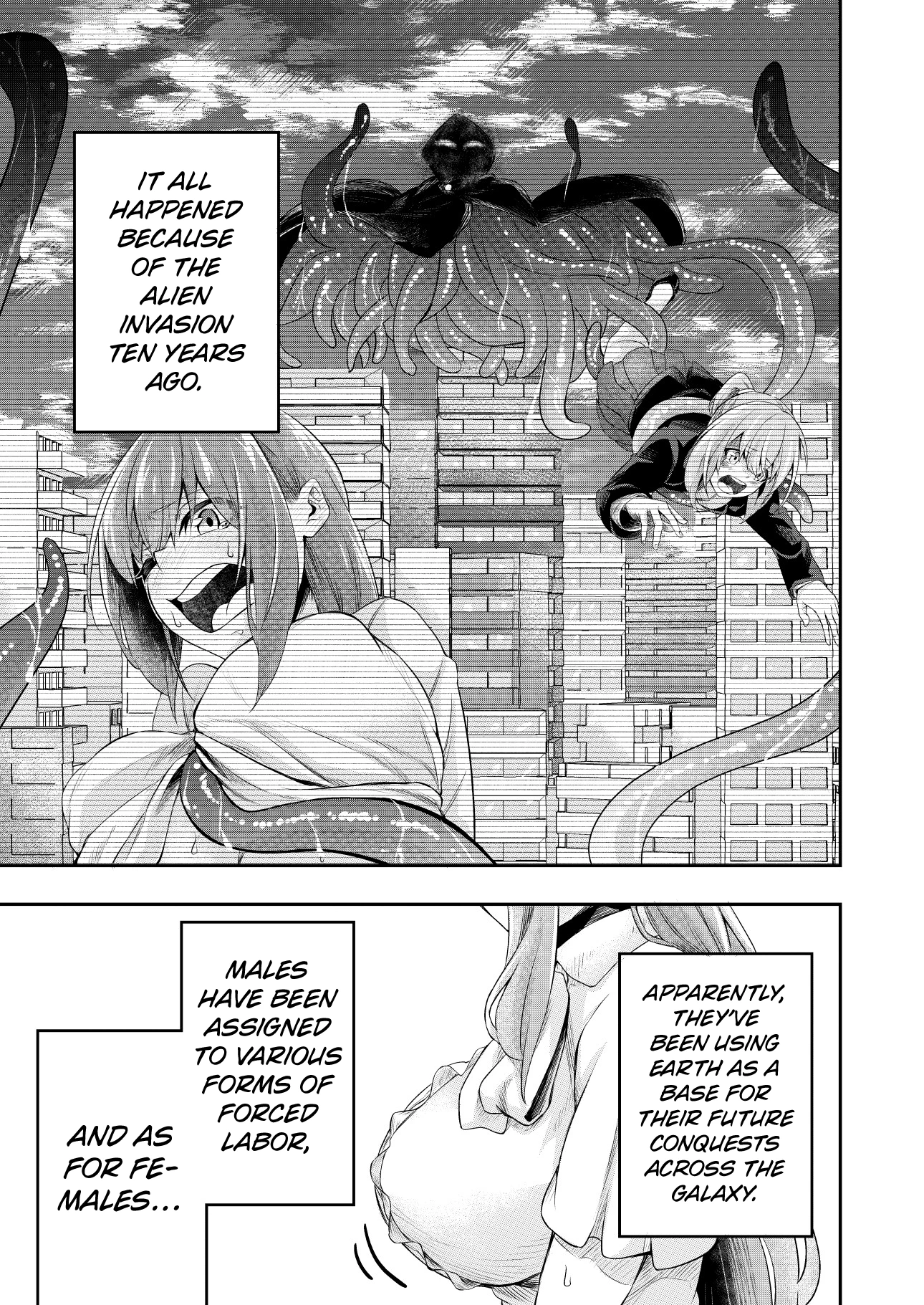 Restrained tentacle rape - Mankind has become breeding stocks for tentacles porn comic picture 5
