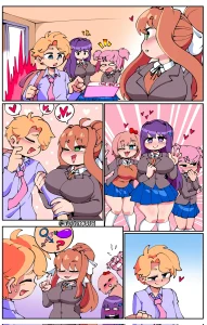 Senpai X DDLC Girls porn comic picture 1