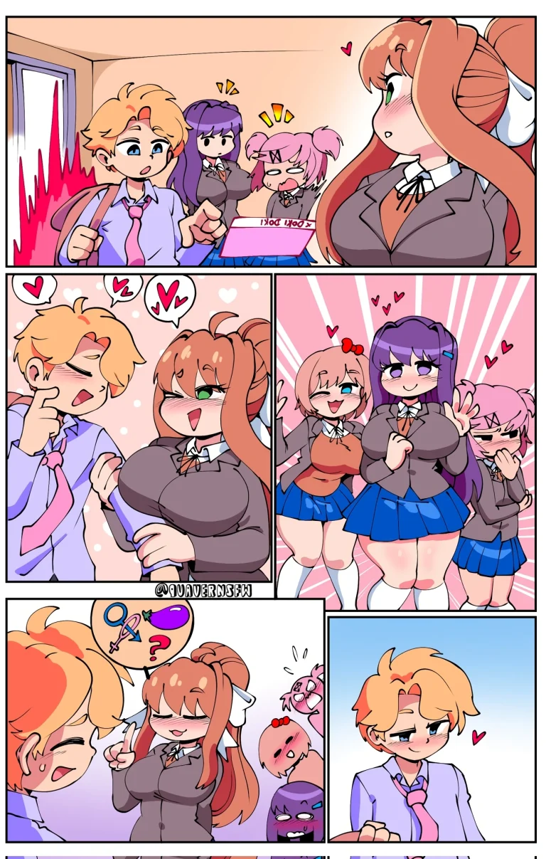 Senpai X DDLC Girls porn comic picture 1