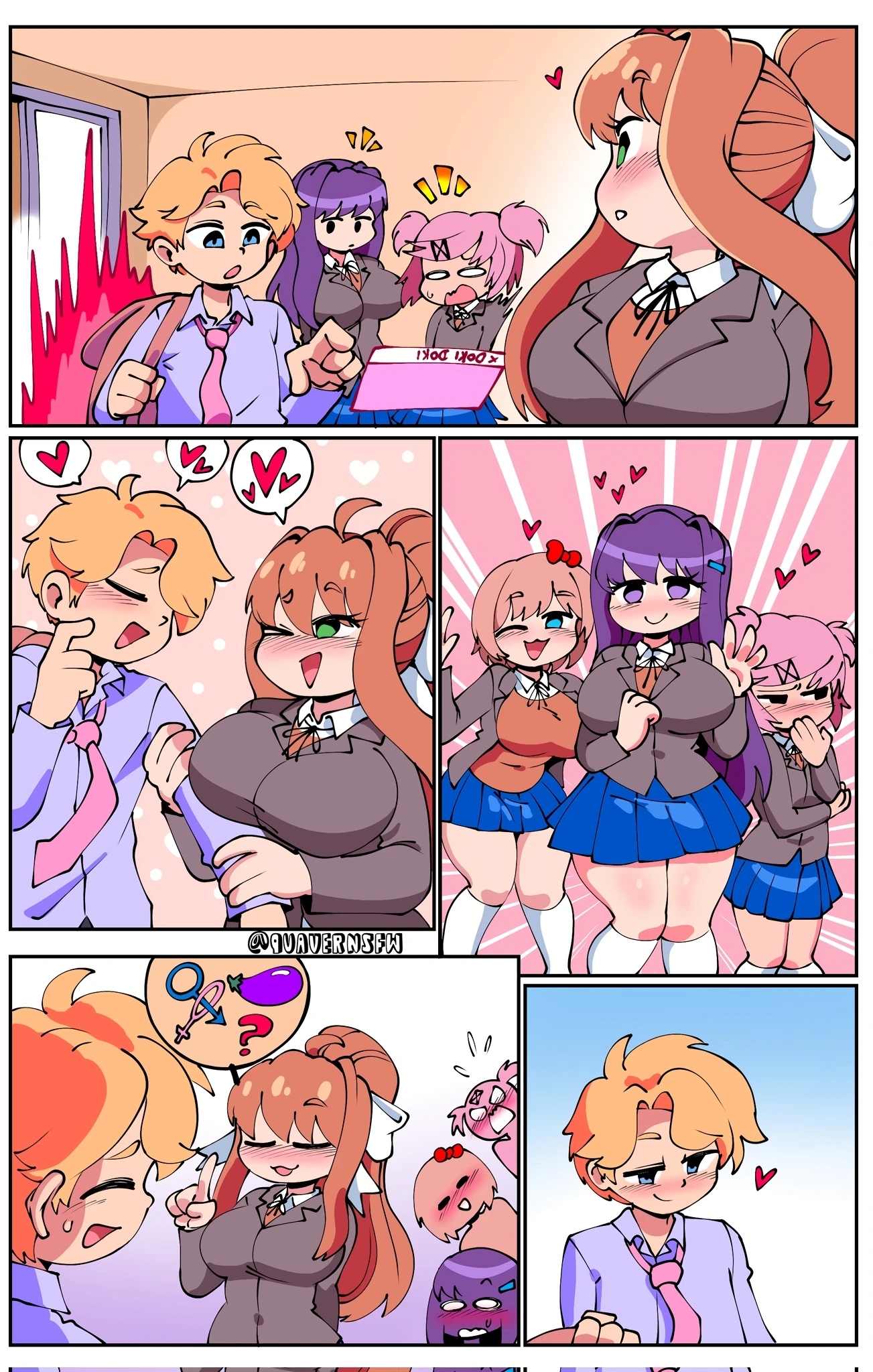 Senpai X DDLC Girls porn comic picture 1