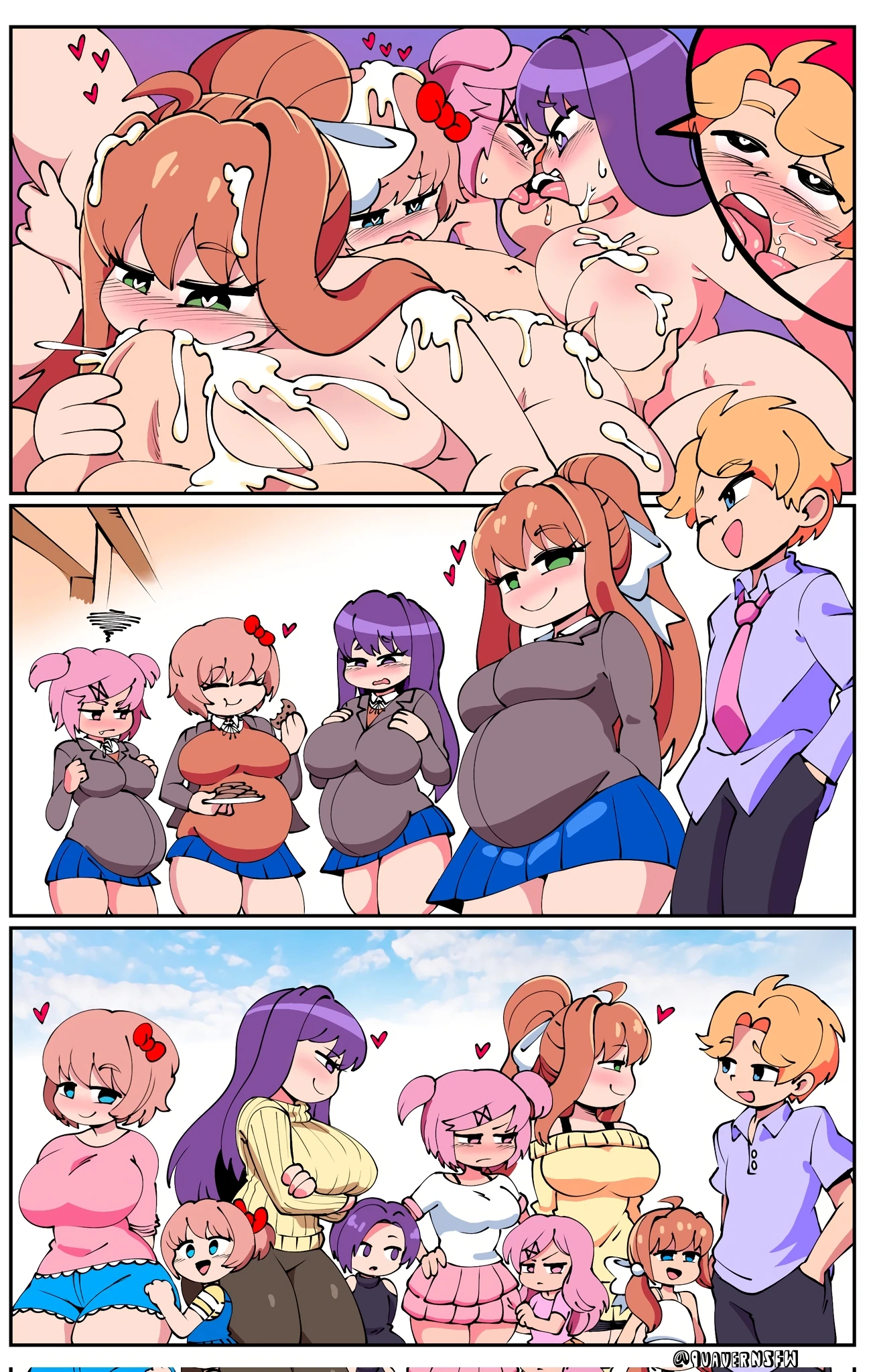 Senpai X DDLC Girls porn comic picture 6