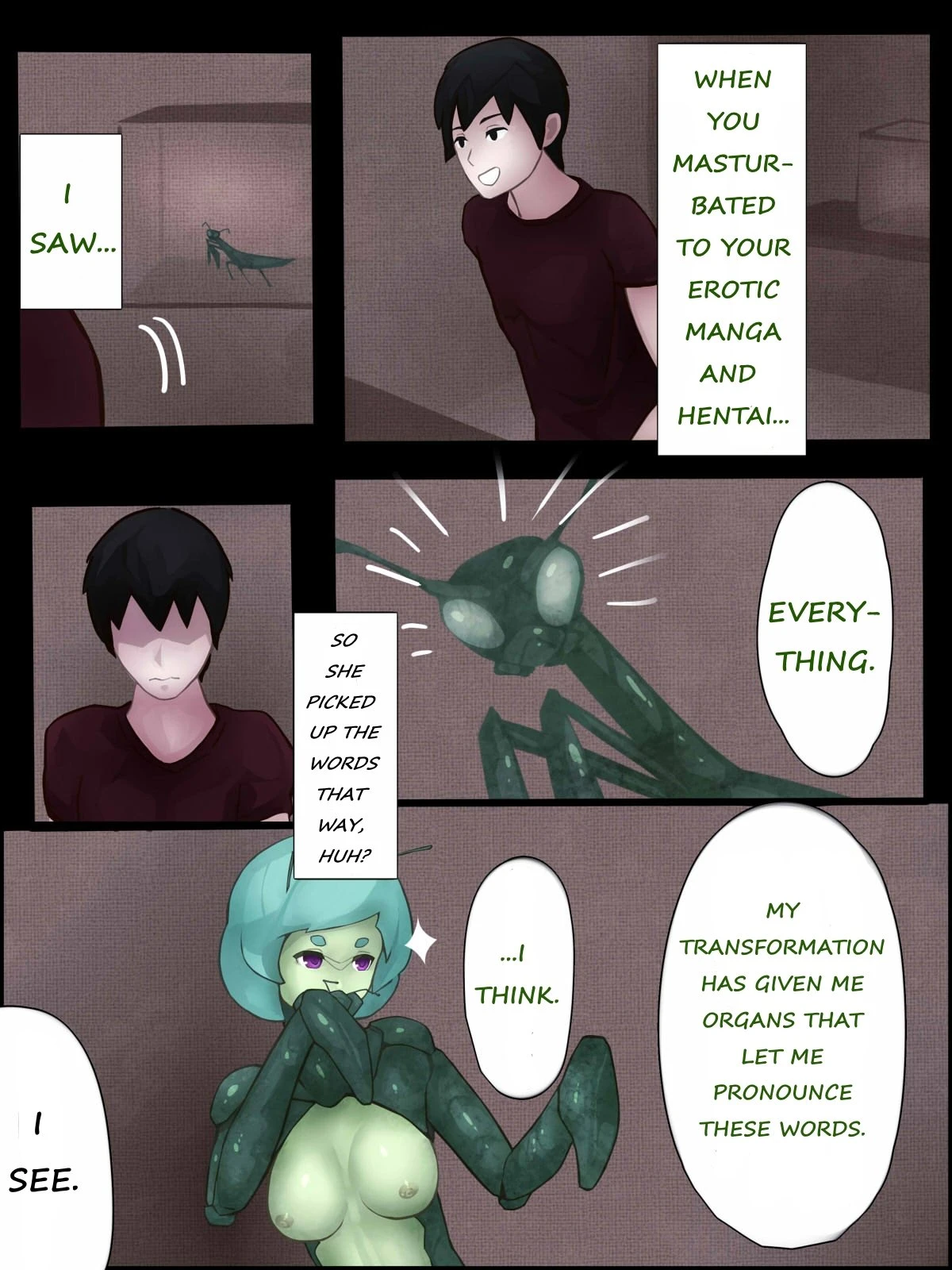 Sex with Mantis Girl -Report of Humanizer Virus Infection- | Kamakiri to Sex -Hito-ka Virus Kansen Houkoku Kiroku- porn comic picture 19