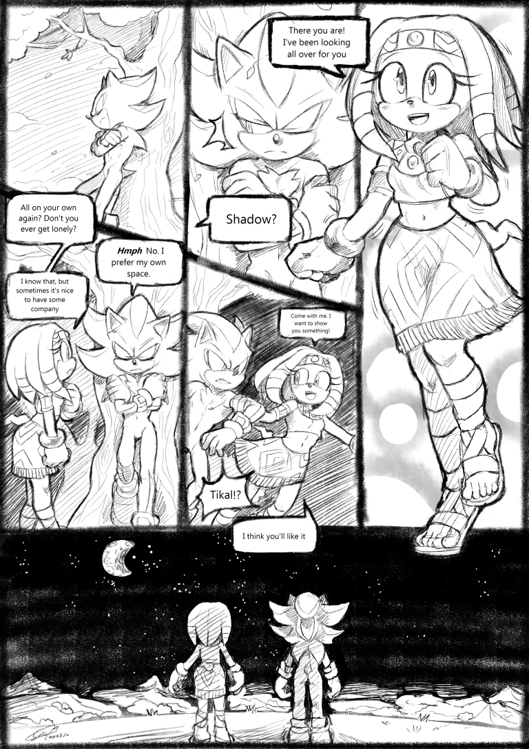 Shadow & Tikal porn comic picture 1