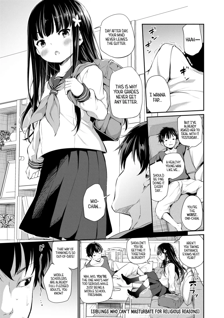 Siblings Who Can't Masturbate For Religious Reasons porn comic picture 1