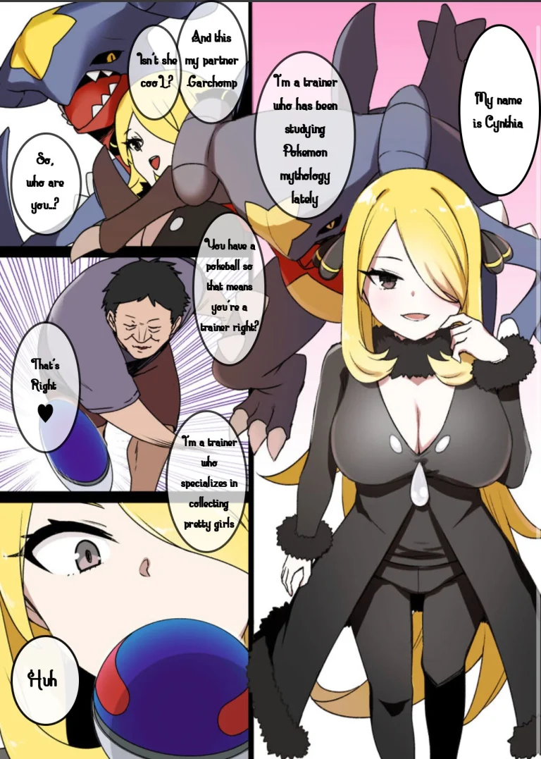 Slave Ball Brainwash Cynthia and Garchomp porn comic picture 1