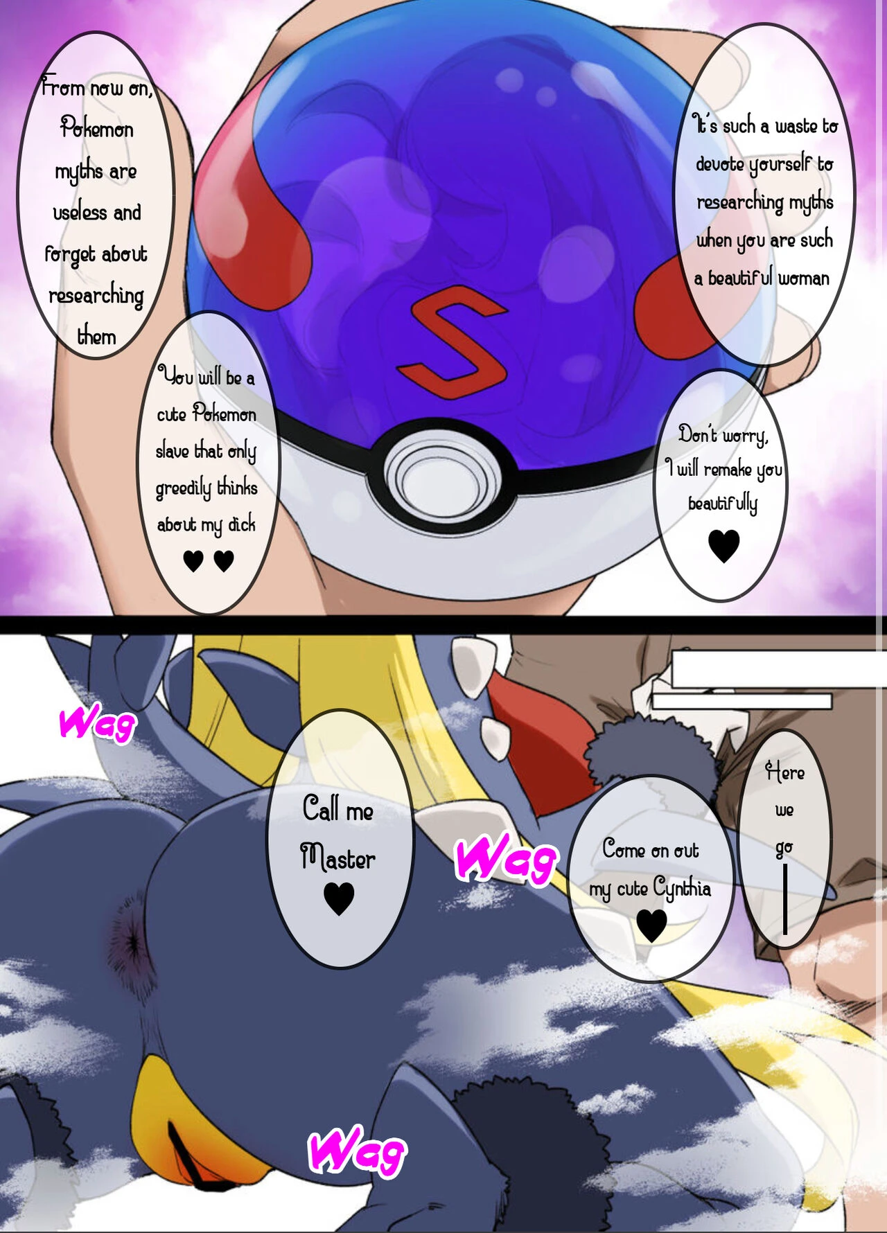 Slave Ball Brainwash Cynthia and Garchomp porn comic picture 3