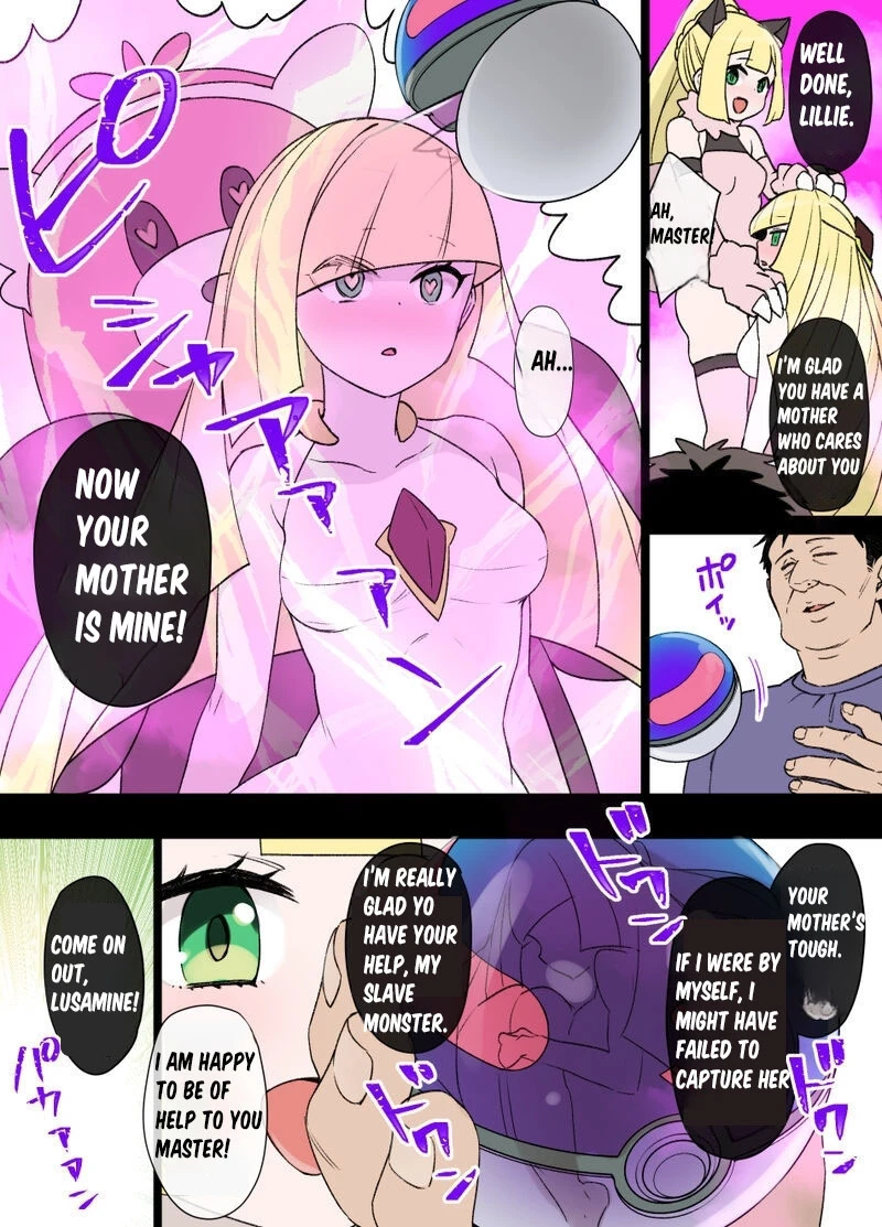 Slave Ball Brainwash Lusamine and Bewear porn comic picture 4