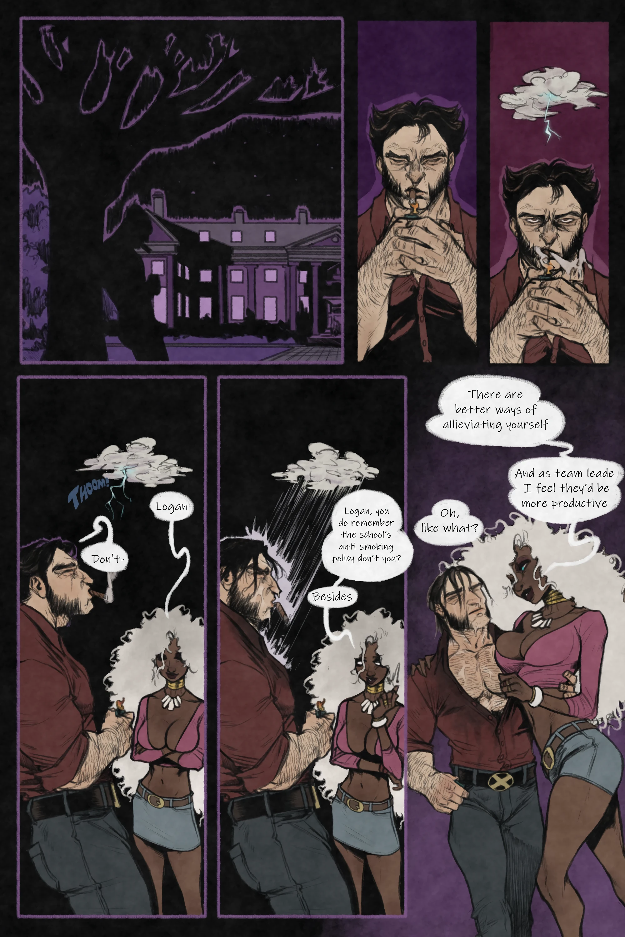 Storm and Logan porn comic picture 1