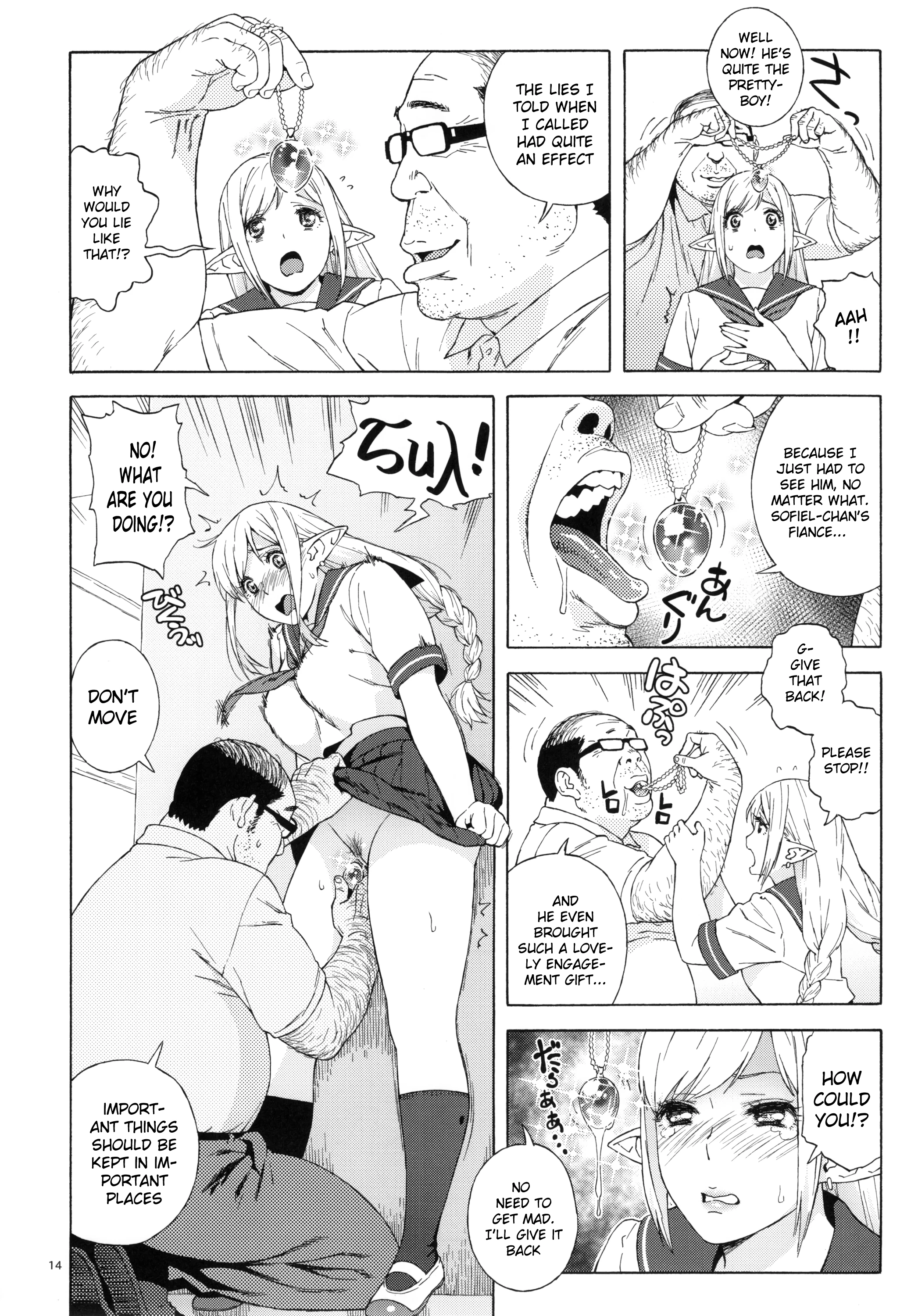 Tenkousei JK Elf 2 - Kegasareta Konyaku no Akashi porn comic picture 12