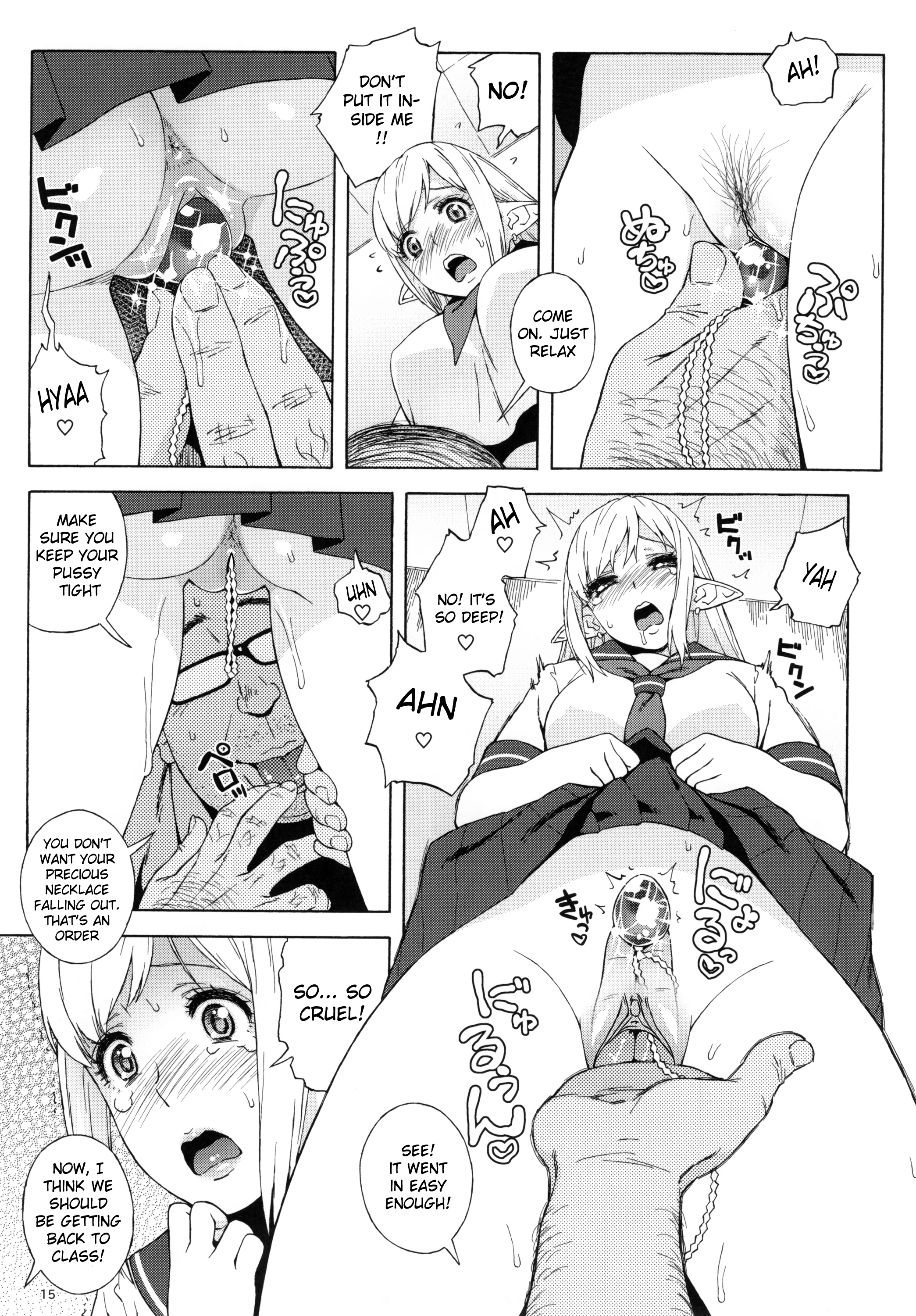 Tenkousei JK Elf 2 - Kegasareta Konyaku no Akashi porn comic picture 13
