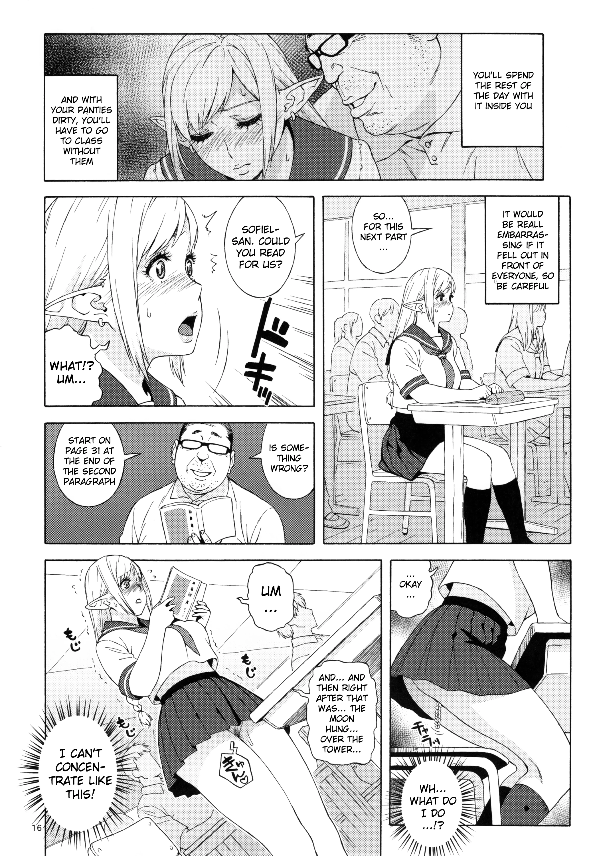 Tenkousei JK Elf 2 - Kegasareta Konyaku no Akashi porn comic picture 14