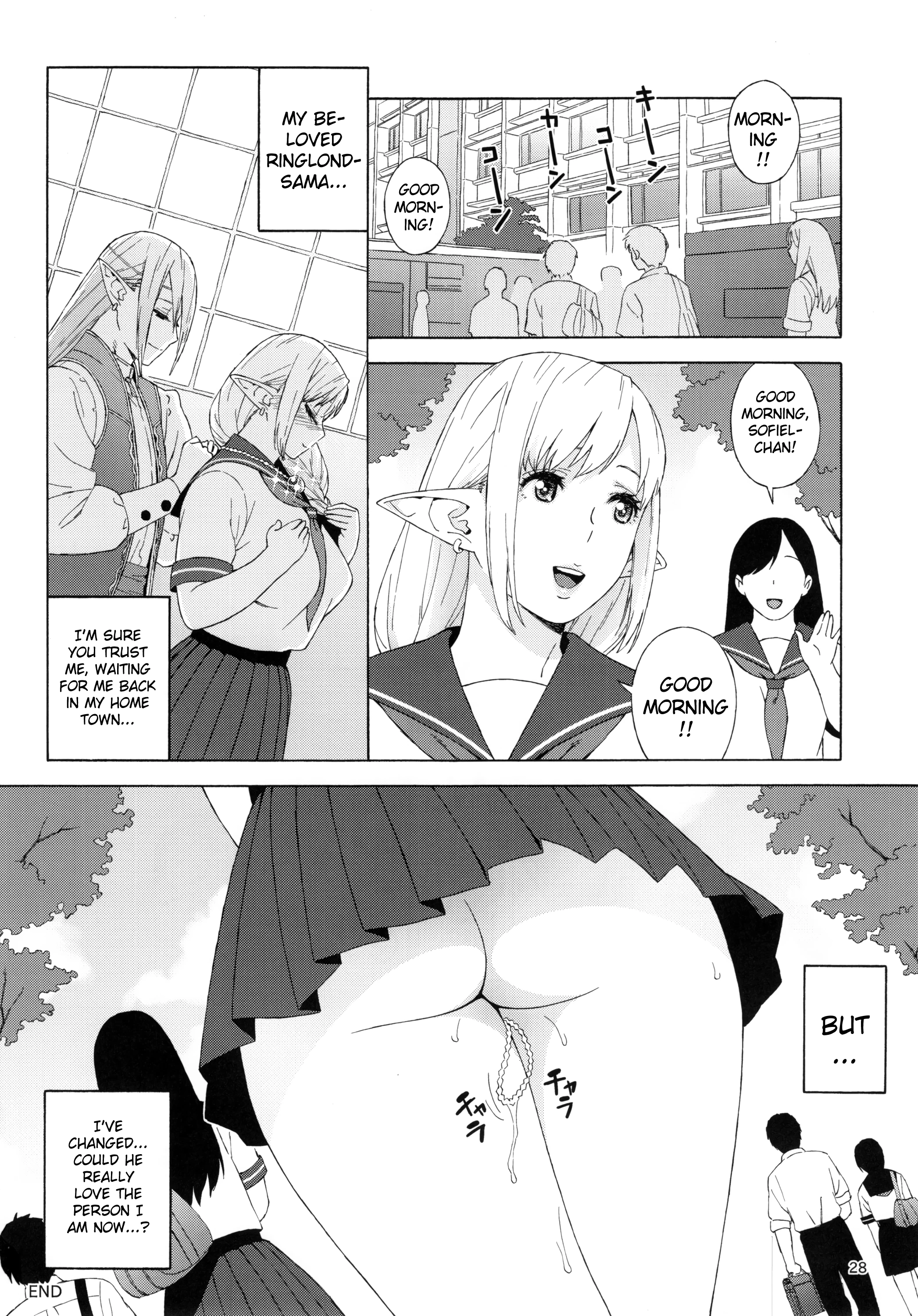 Tenkousei JK Elf 2 - Kegasareta Konyaku no Akashi porn comic picture 26