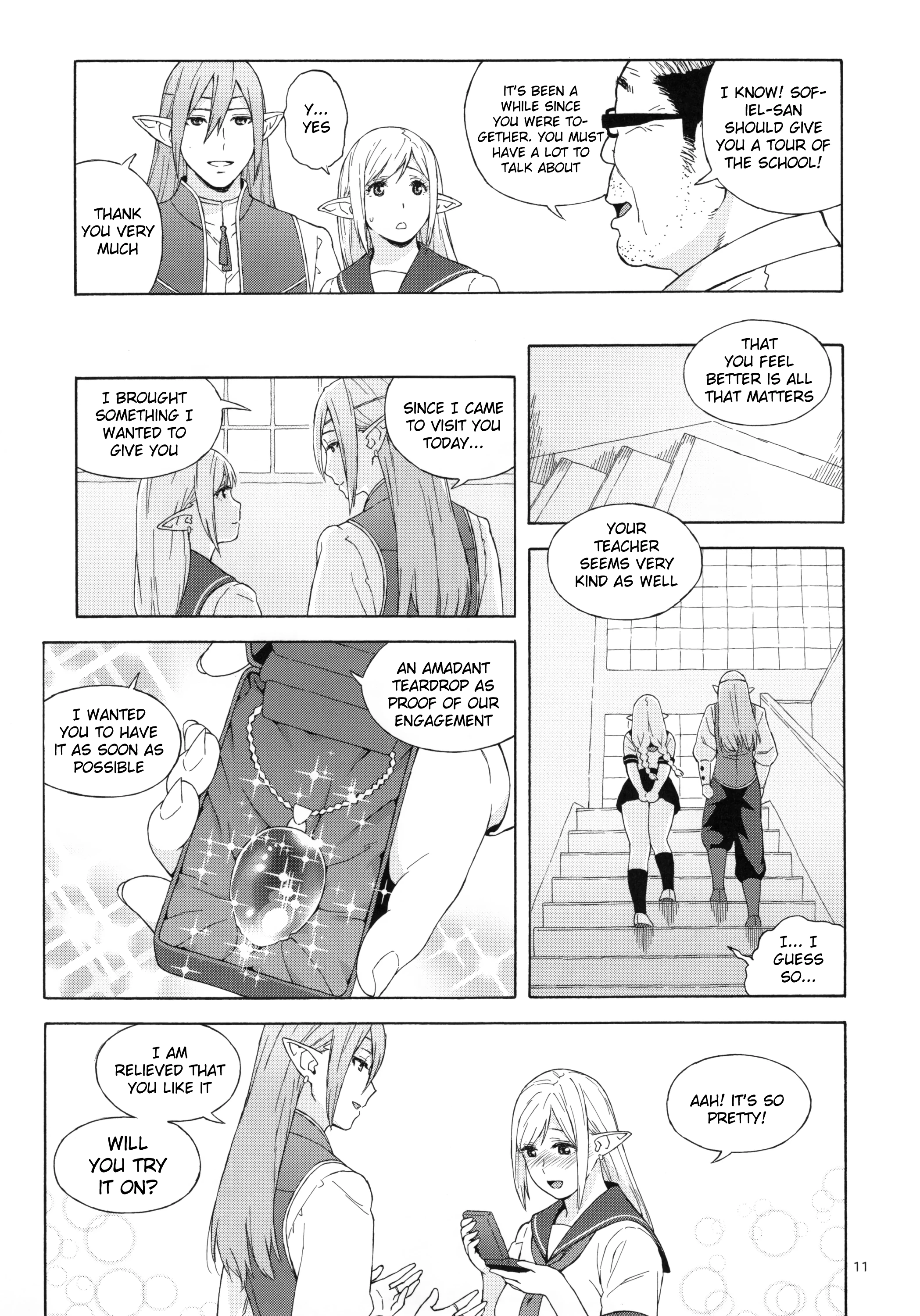 Tenkousei JK Elf 2 - Kegasareta Konyaku no Akashi porn comic picture 9