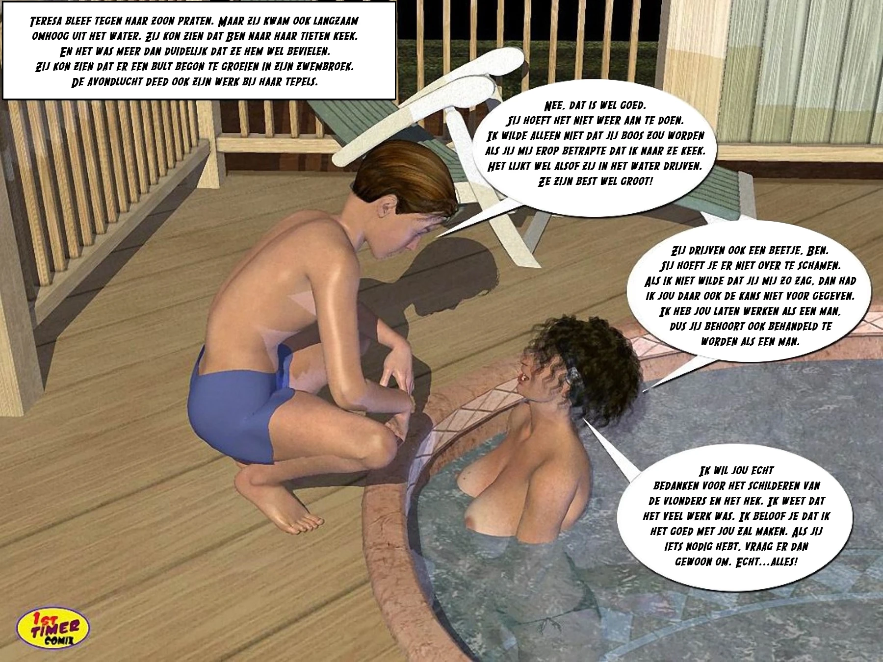 Teresa & Ben 01_At The Pool Side [NL] porn comic picture 3