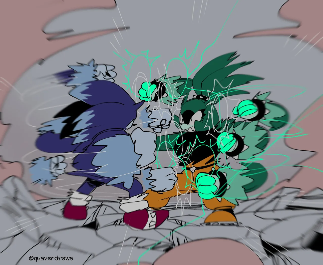 The Blue Blur vs The Mean Green porn comic picture 18