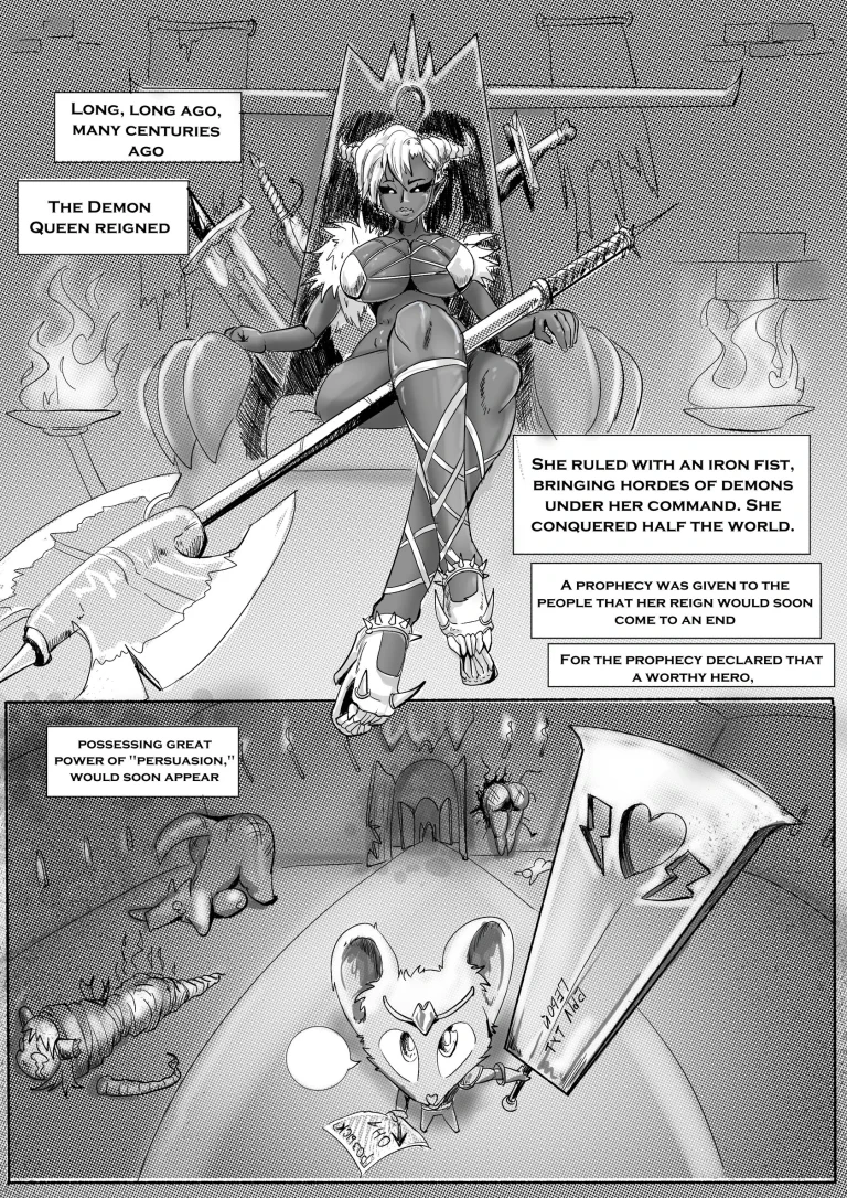 The Hero Mouse and Demon Queen porn comic picture 1