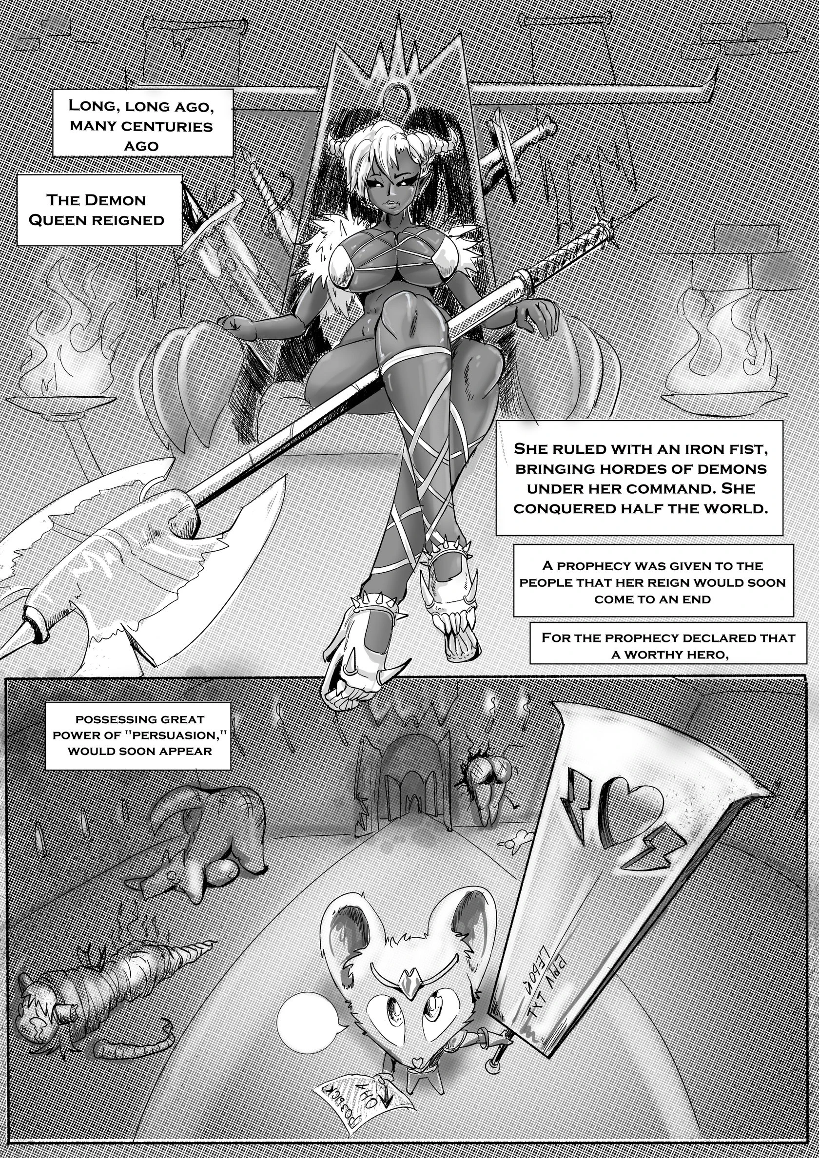 The Hero Mouse and Demon Queen porn comic picture 1