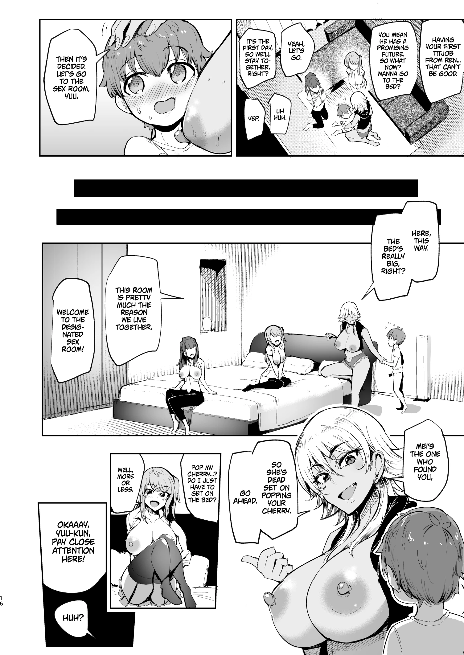 The Place I Stayed Over at Belonged to Perverted Gyaru Onee-chans porn comic picture 15