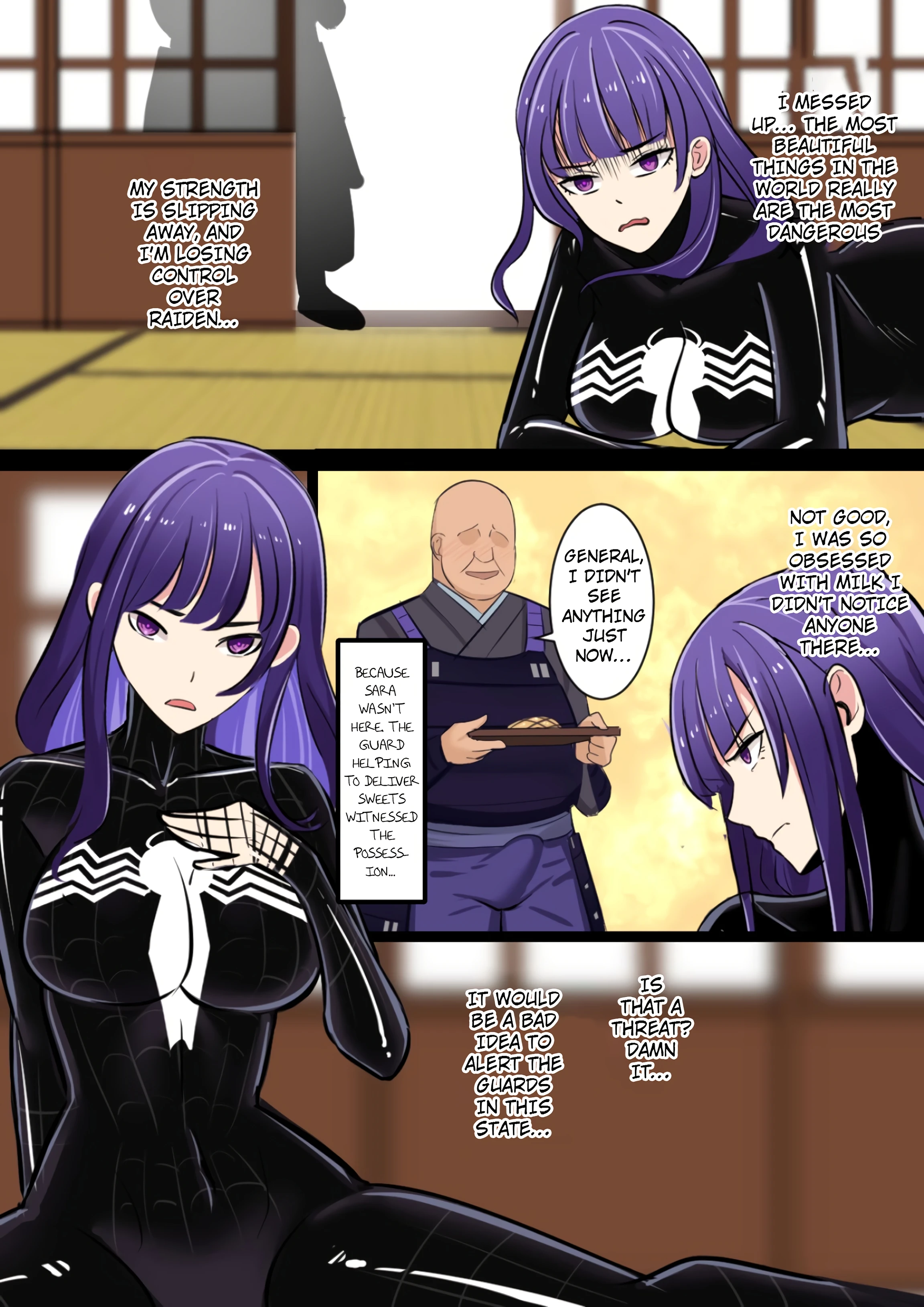 The Venom Possessed Raiden Shogun Is Being Guarded porn comic picture 9