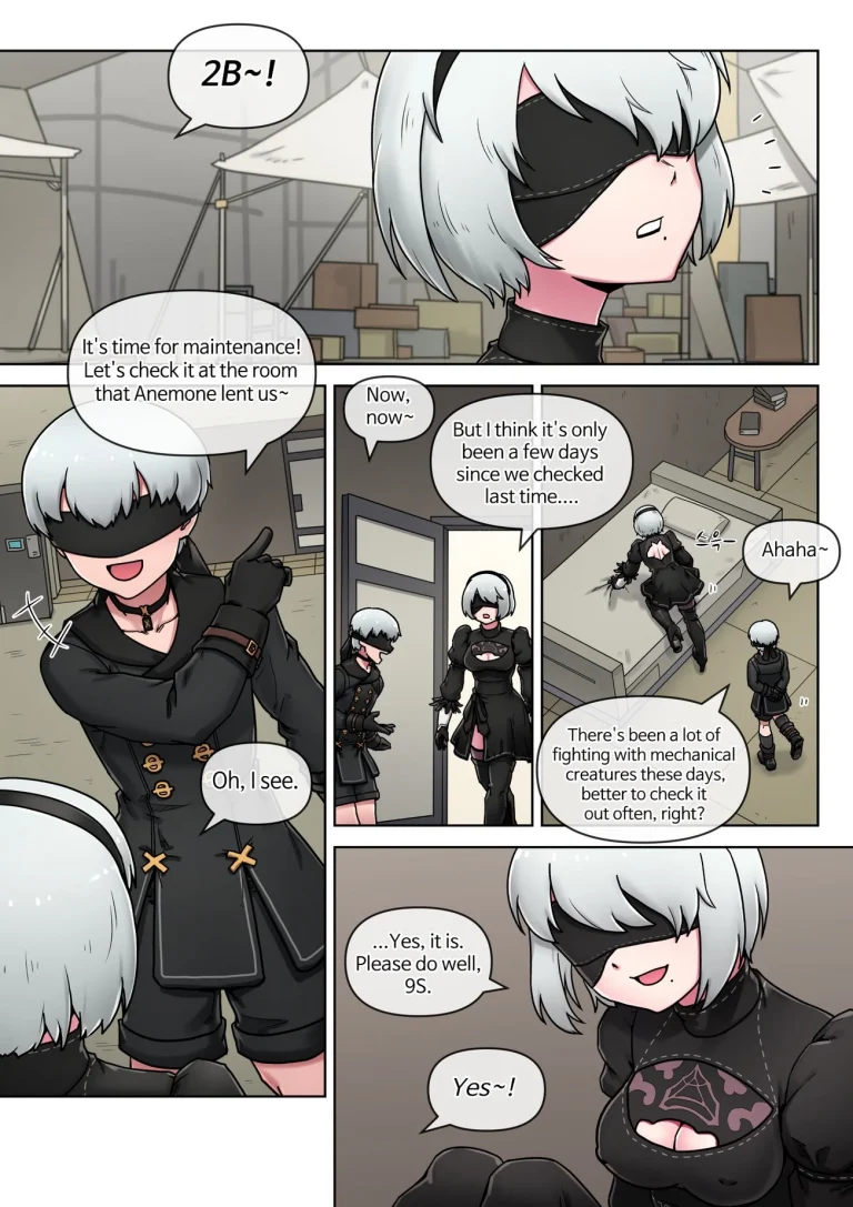 Time for maintenance, 2B porn comic picture 3