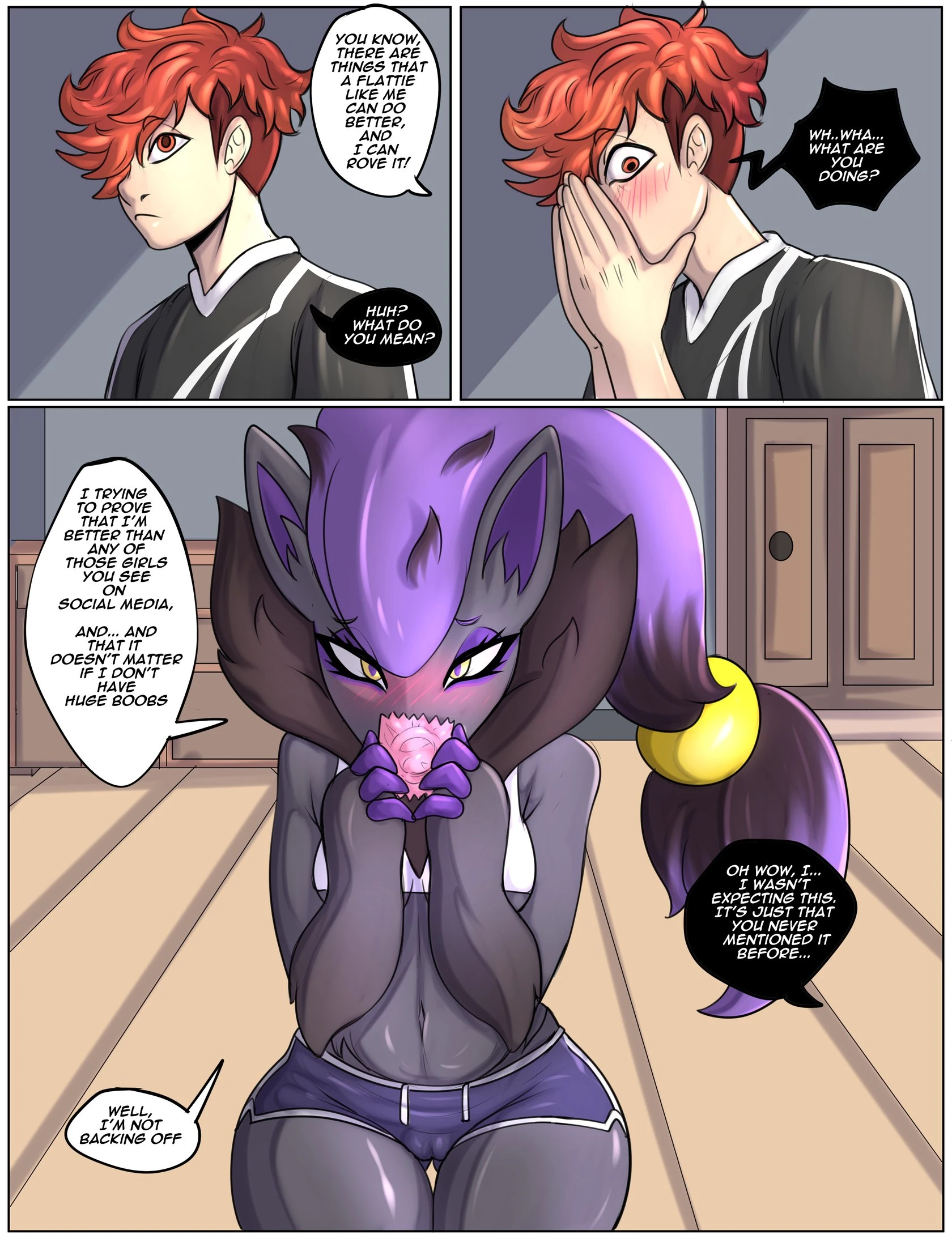 Zoroark - Flat is justice porn comic picture 2